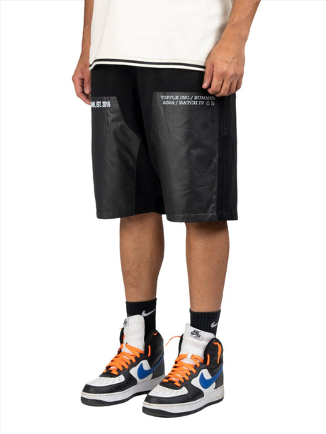 Black Printed Knee Shorts - dawntown