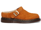 Dr. Martens Isham Faux Shearling Lined Suede Slingback Mules Pecan Brown