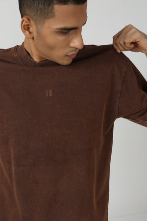 Brown Munde Washed Tshirt