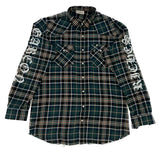 Richés Garçons Club  Distressed Motif Flannel Green