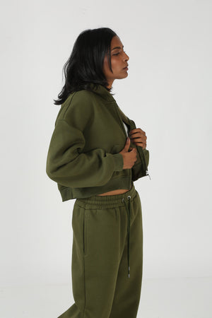 The Everyday Olive Crop Zipper