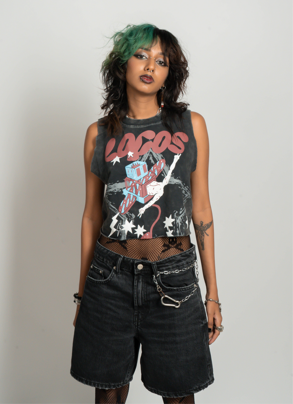 LOCOS Cosmic Chaos Cropped Muscle Tee