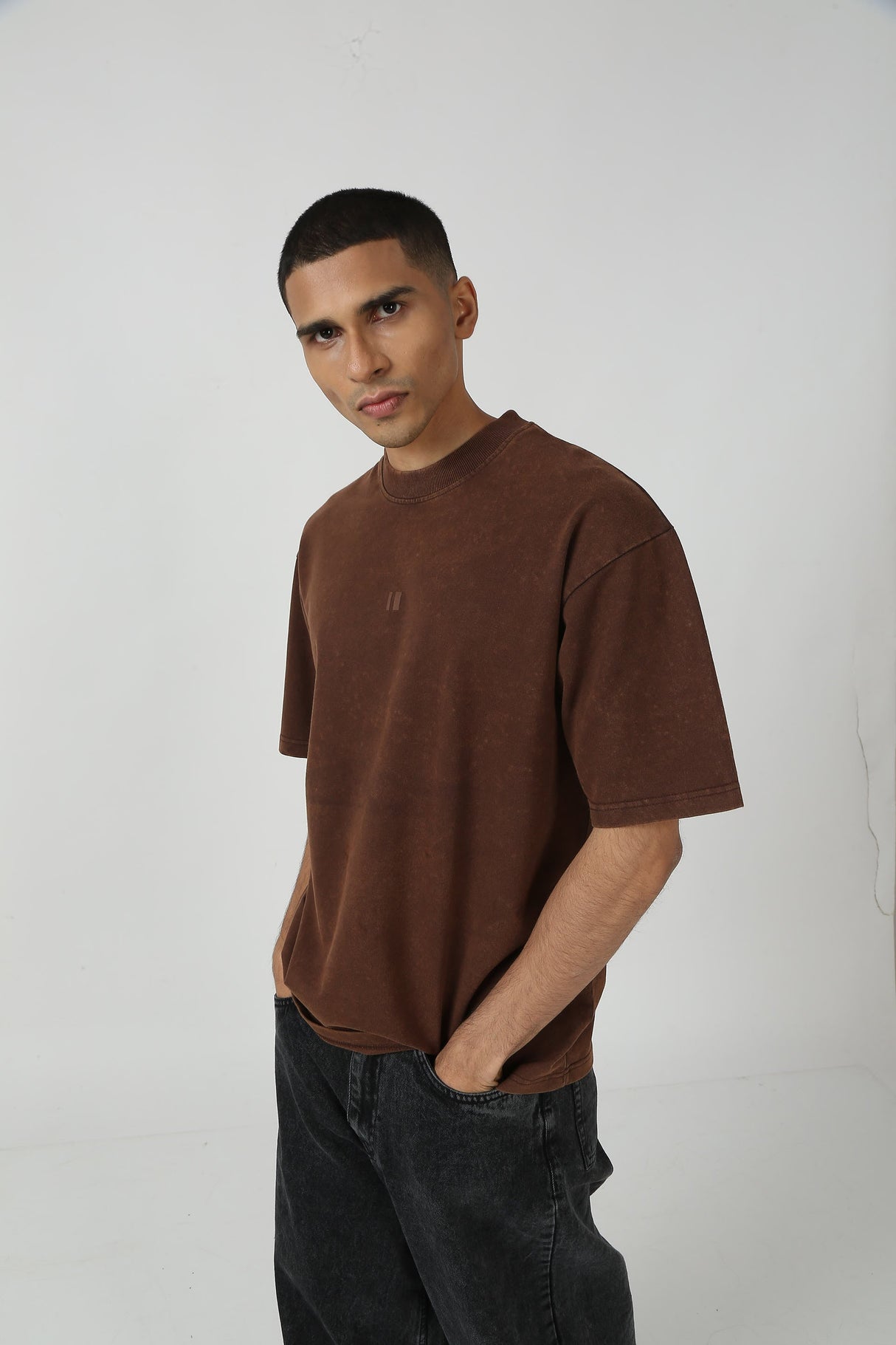 Brown Munde Washed Tshirt