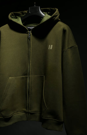 The Everyday Olive Hooded Zipper