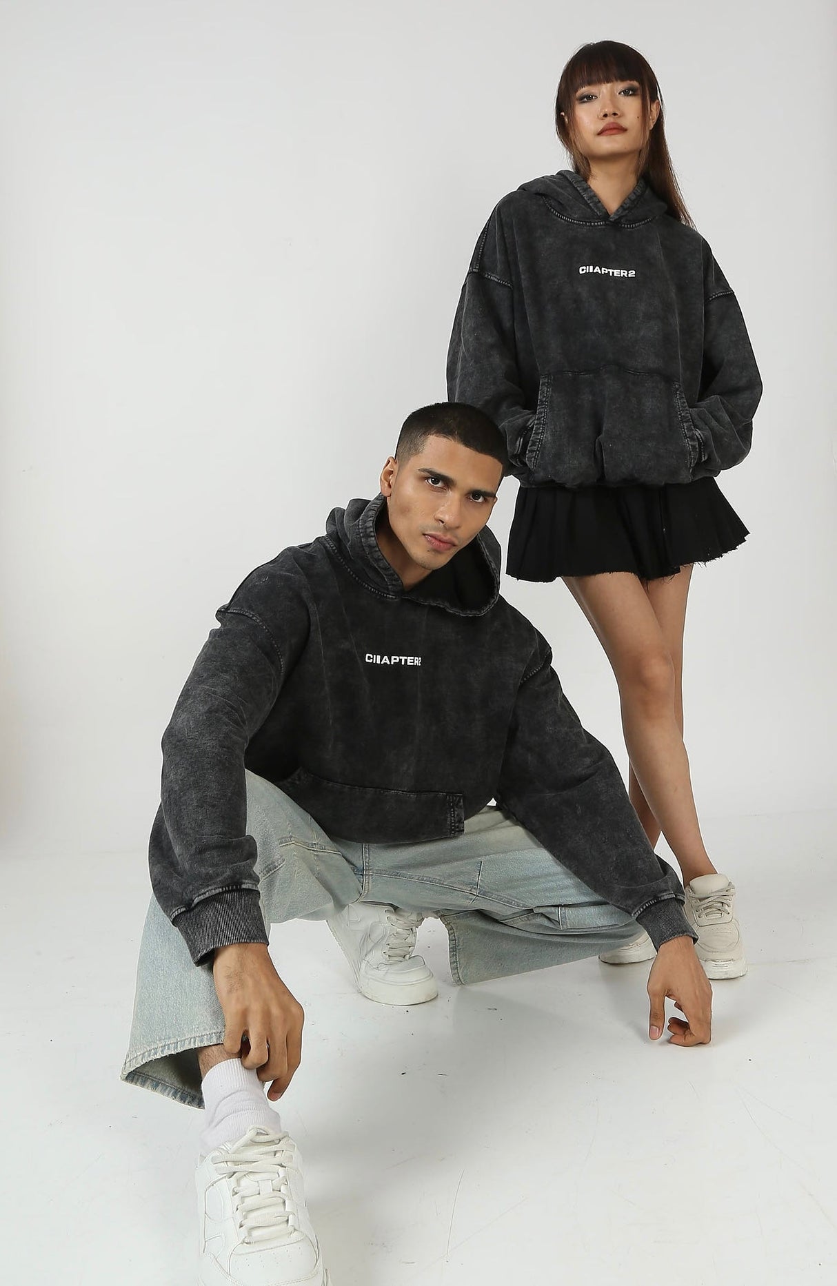 Acid Wash Grey Hoodie