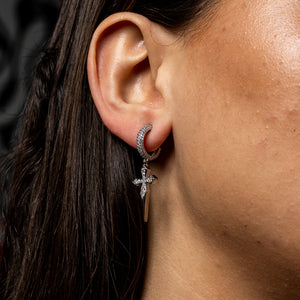 Dripping Cross Hoop Earrings