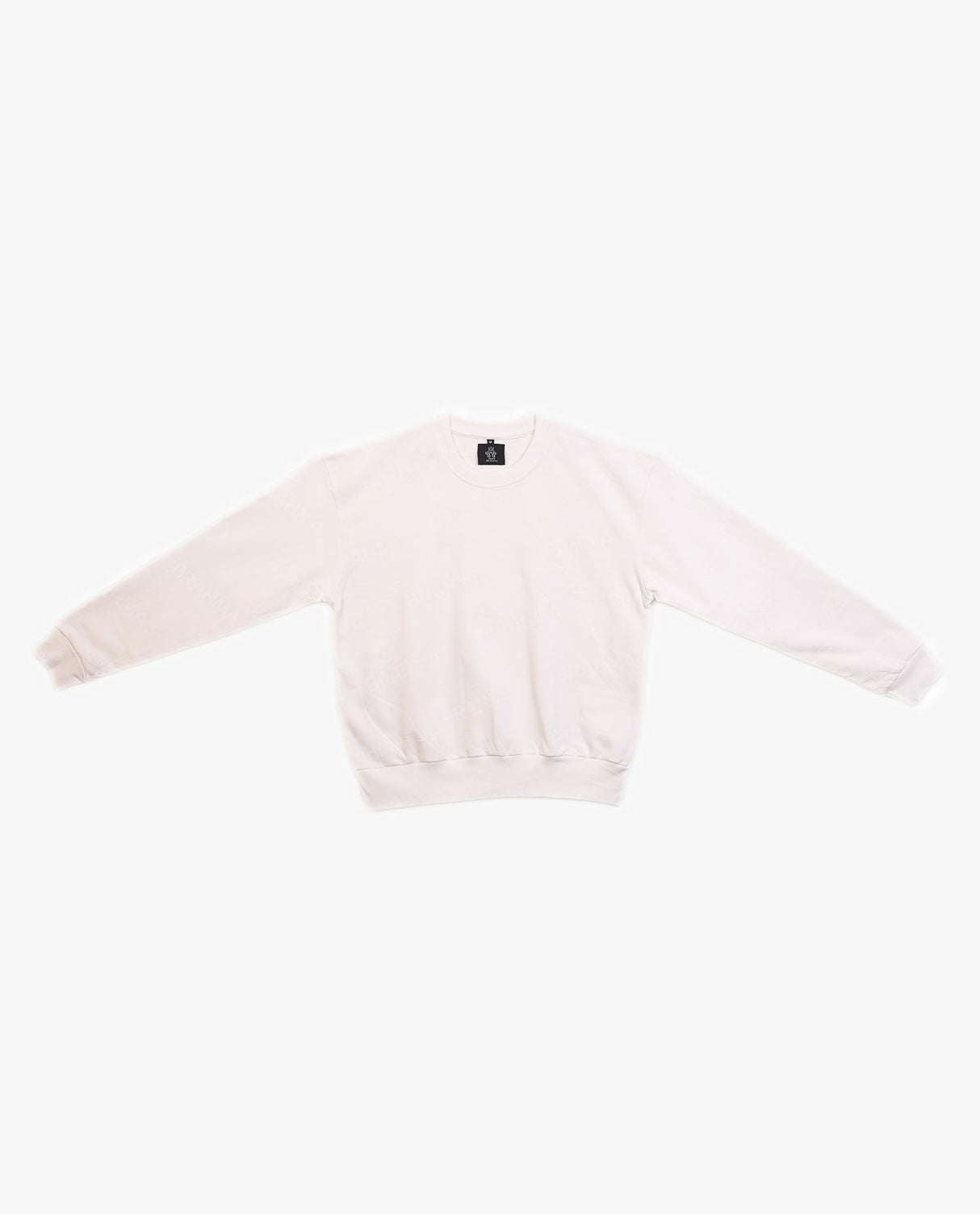 WHITE ALLOVER LOGO OVERSIZED UNISEX SWEATSHIRT