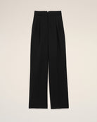 AmiParis Black New Wool High Waist Wide Trousers Women's