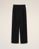 AmiParis Black New Wool Low Waist Wide Trousers Women's