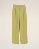 AmiParis Green New Wool Low Waist Wide Trousers Women's
