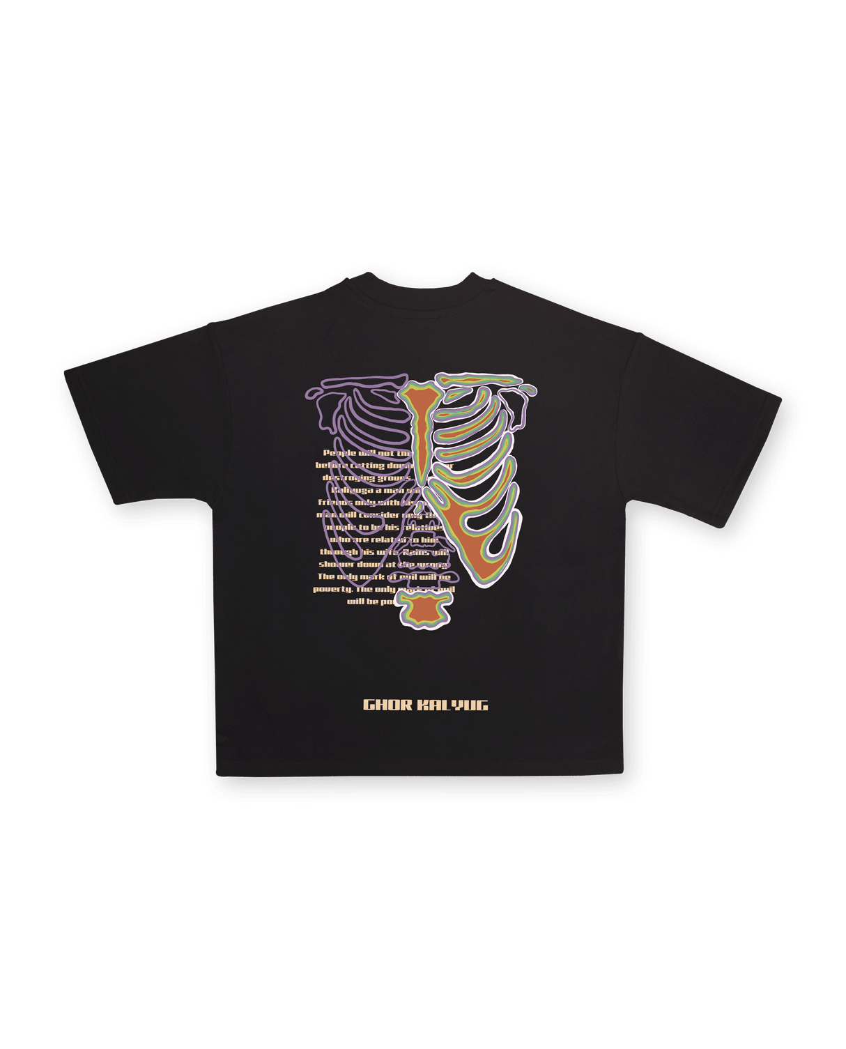 HOUSE OF BRAHMA // Ghor Kaliyug // Black Oversized Unisex T-shirt - dawntown