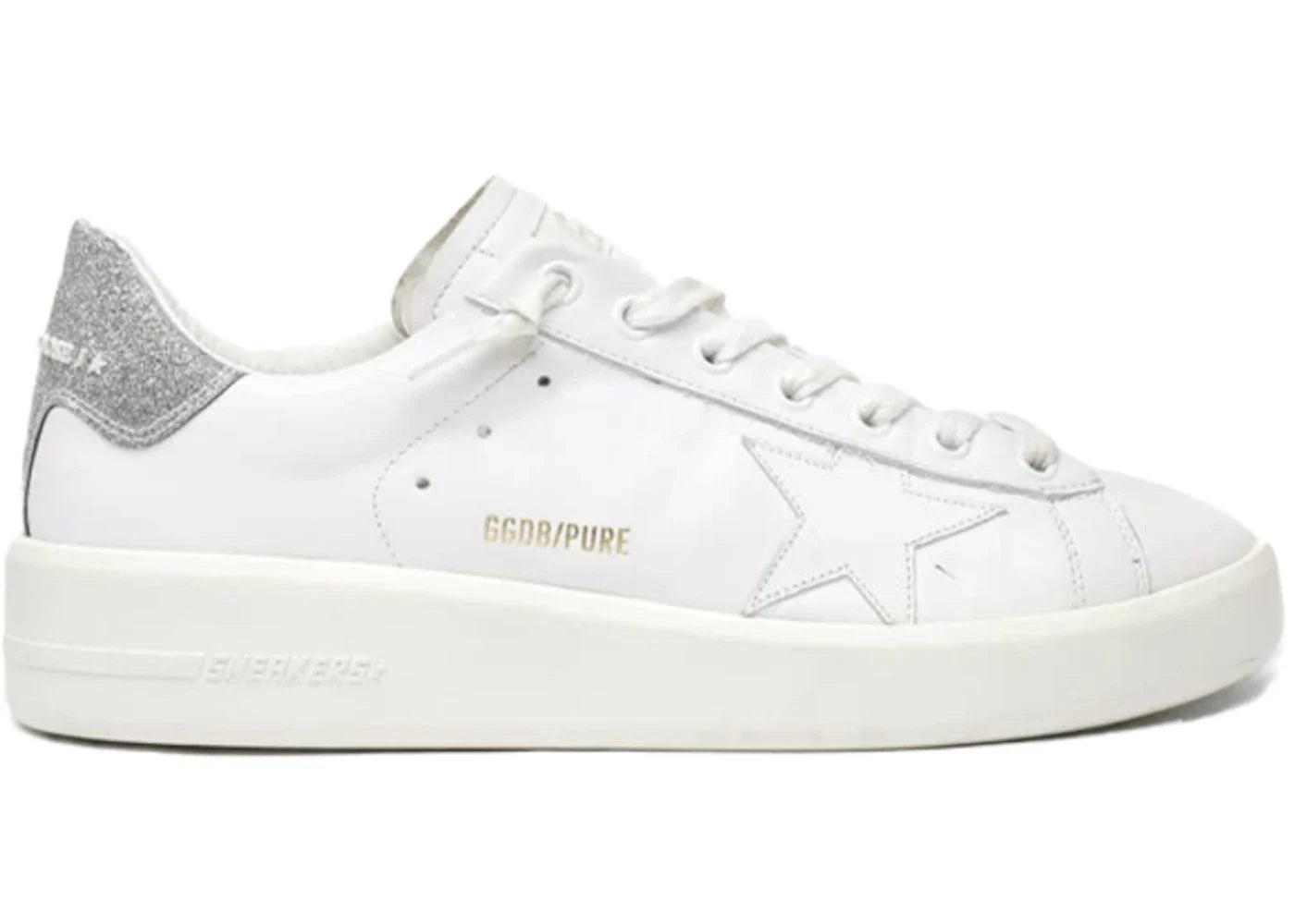 Golden Goose Pure Star Glitter White Silver Womens