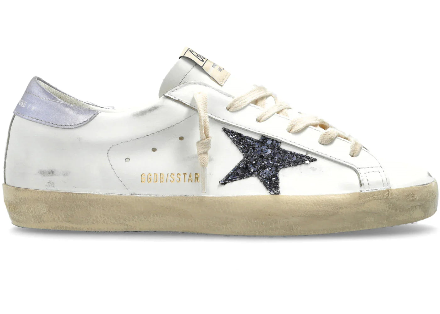Golden Goose Super-Star White Black Glicine Womens