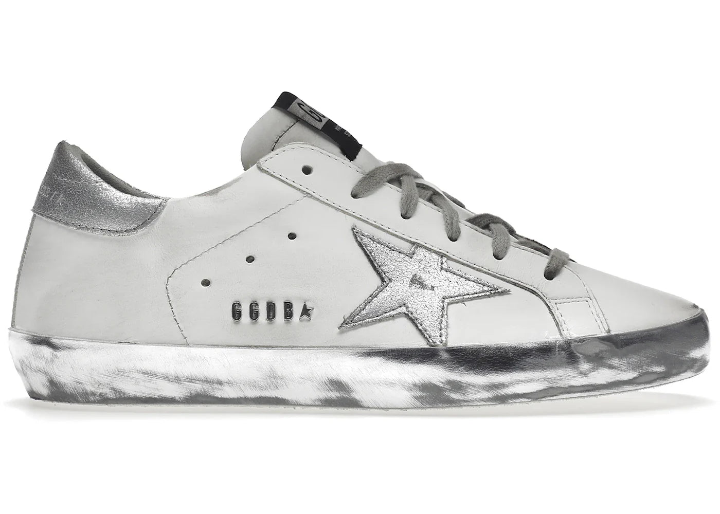 Golden Goose Super-Star White Silver Sparkle Womens
