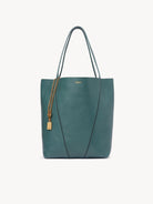 CHLOE Spin tote bag in grained leather Tornado Blue