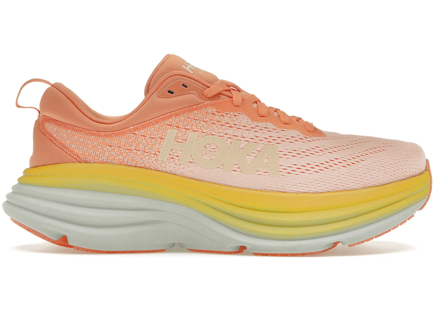 Hoka One One Bondi 8 Shell Coral Peach Parfait Womens