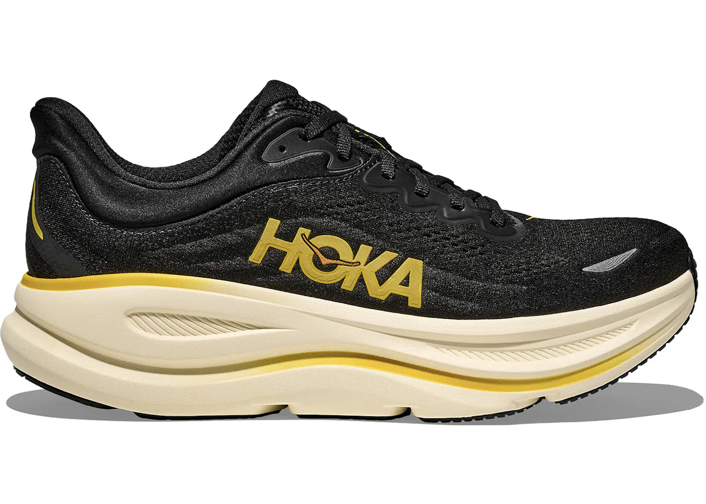 Hoka One One Bondi 9 Carbon Black Yellow Gold
