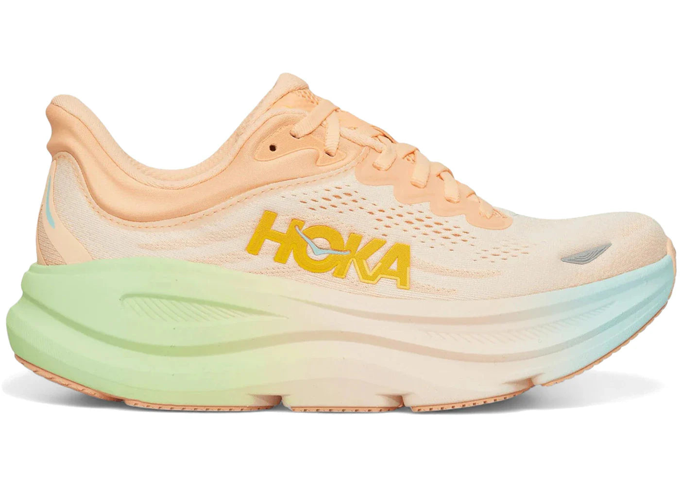 Hoka One One Bondi 9 Frost Pale Tangerine Womens