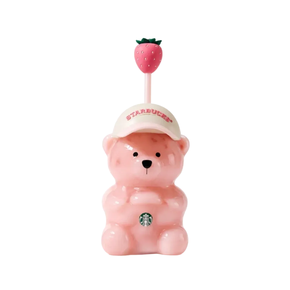 Starbucks Pink Bearista Glass Tumbler Cup