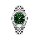 Seiko Mod Datejust Arabic Green Diamond Bezel