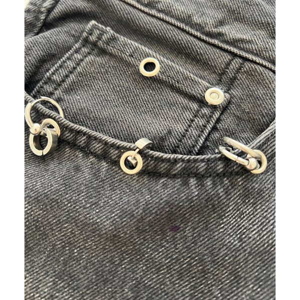 Richés Garçons Club  Pierced Denim Black