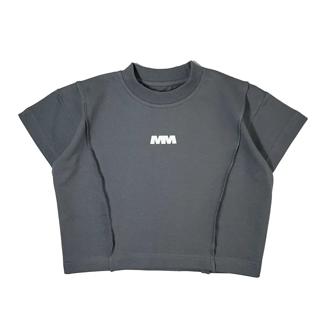 MAZE WAVE CROPPED T-SHIRT (Storm Grey)