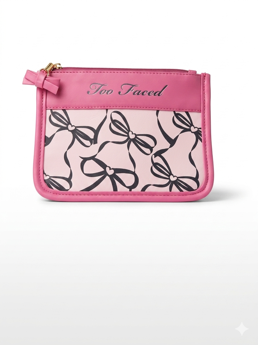 Too faced Charming Pink Bow Bag