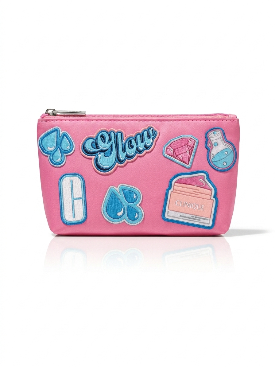 Clinique Charming Pink Bag With Playful Stickers