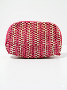 Benefit Pink And White Woven Cosmetic Bag