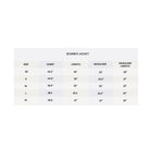 Bomber jacket size chart showing chest, length, shoulder, and shoulder length measurements for XS to XL