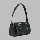 Karl Lagerfeld Monet floral embroidery leather shoulder bag black