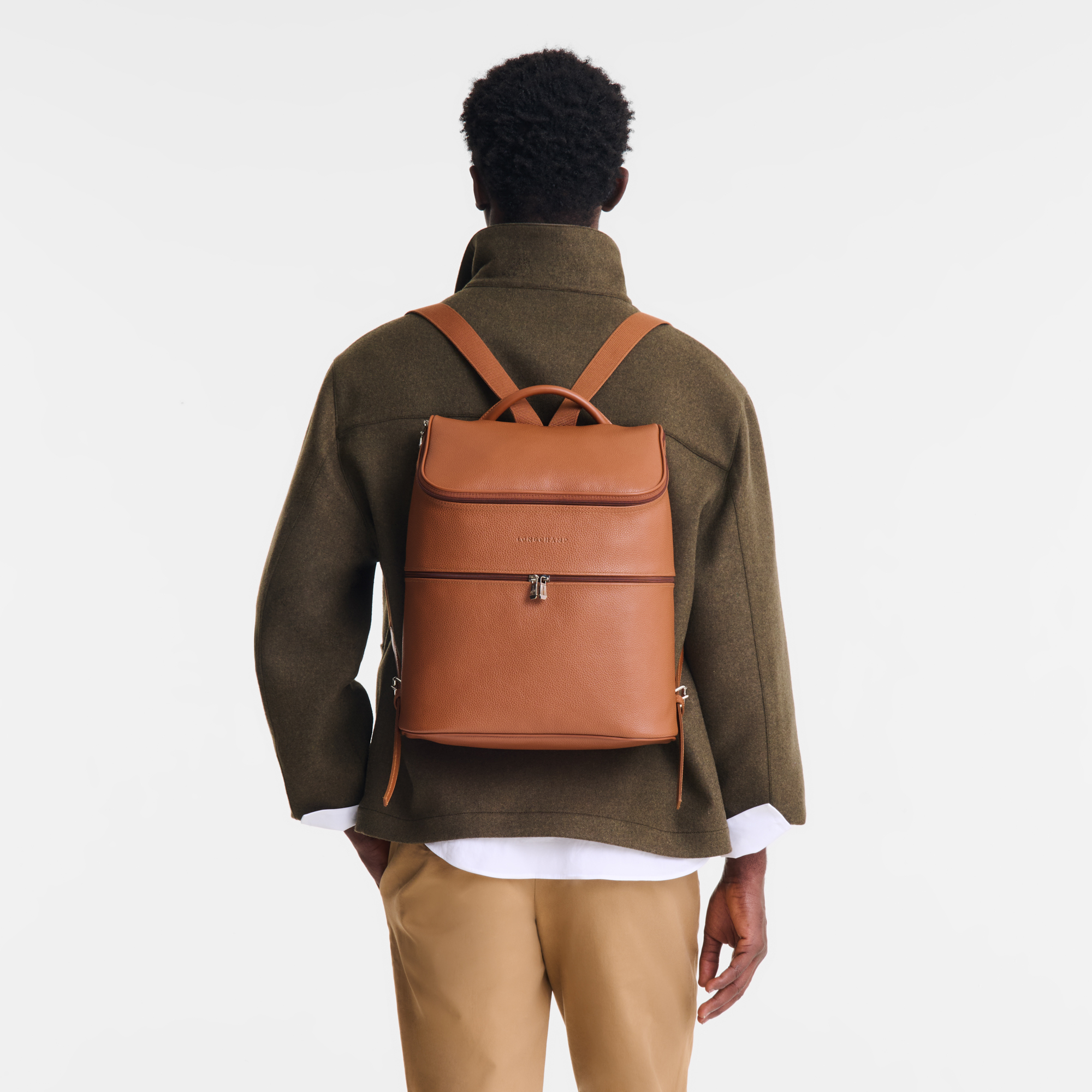 Longchamp Le Foulonné Backpack Caramel