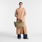 Longchamp Le Pliage Green M Handbag Artichoke