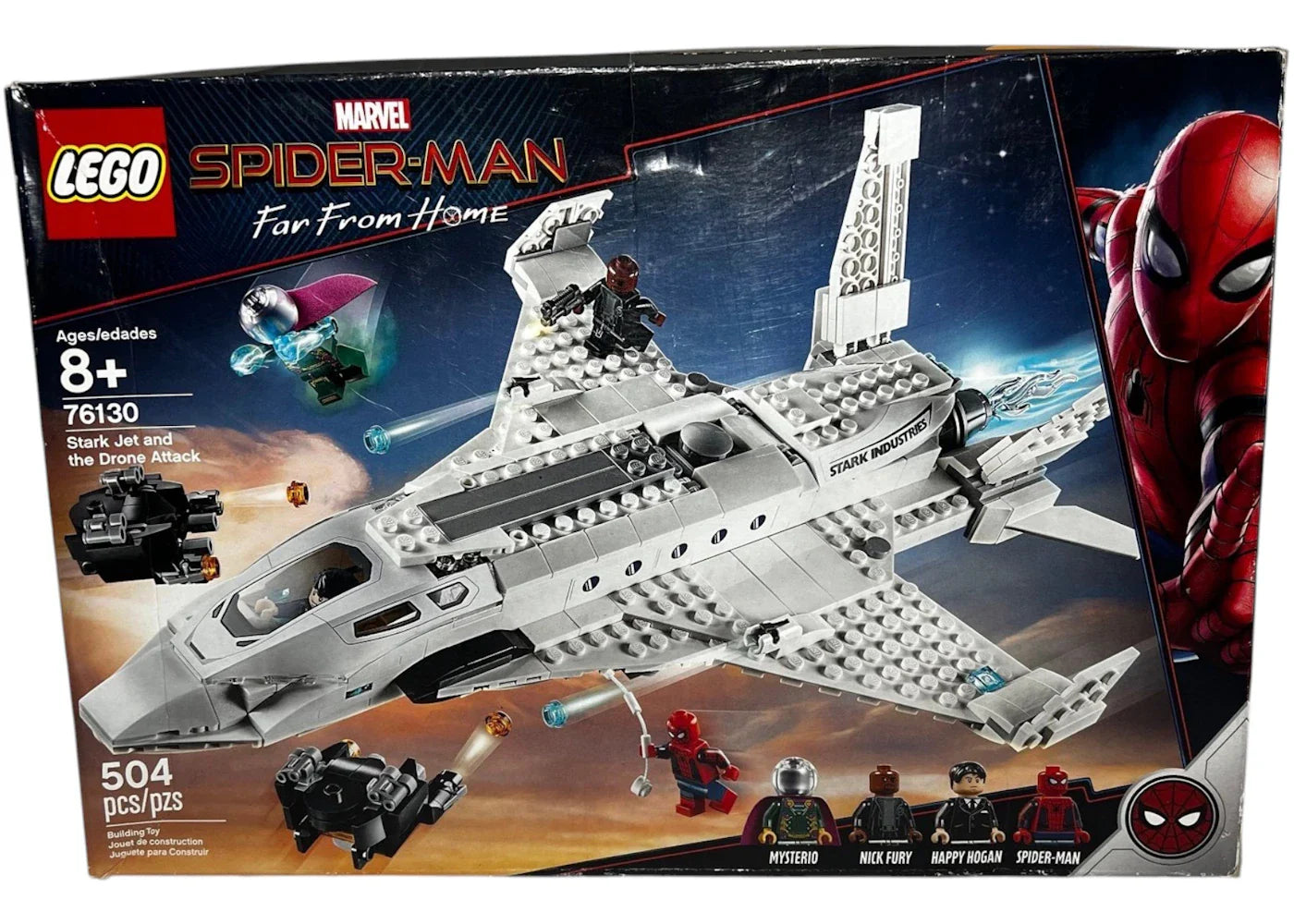 Lego Spiderman Stark Jet And The Drone Attack Set 76130