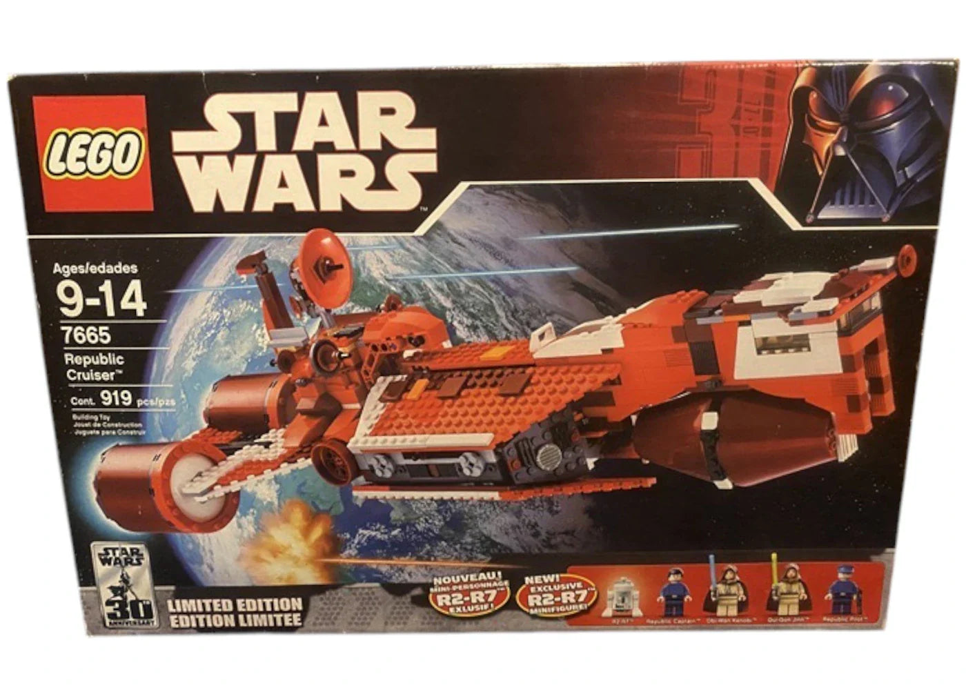 Lego Star Wars Republic Cruiser Limited Edition With R2-R7 Set 7665 Red