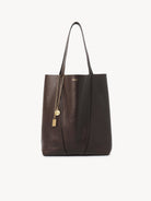 CHLOE Spin tote bag in grained leather Kohl Brown