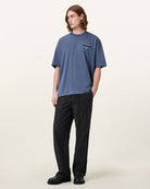 All Saints Redact Oversized Embroidered Logo T-Shirt 'AMALFI BLUE'
