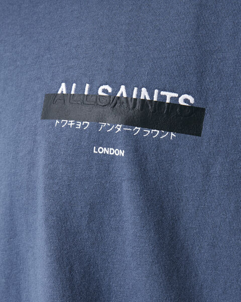 All Saints Redact Oversized Embroidered Logo T-Shirt 'AMALFI BLUE'