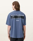 All Saints Redact Oversized Embroidered Logo T-Shirt 'AMALFI BLUE'