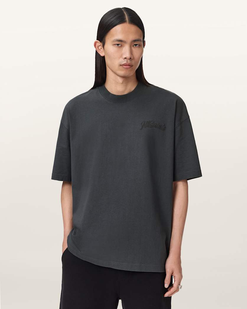 AllSaints Odyssey Oversized Short Sleeve Crew T-Shirt – Washed Black