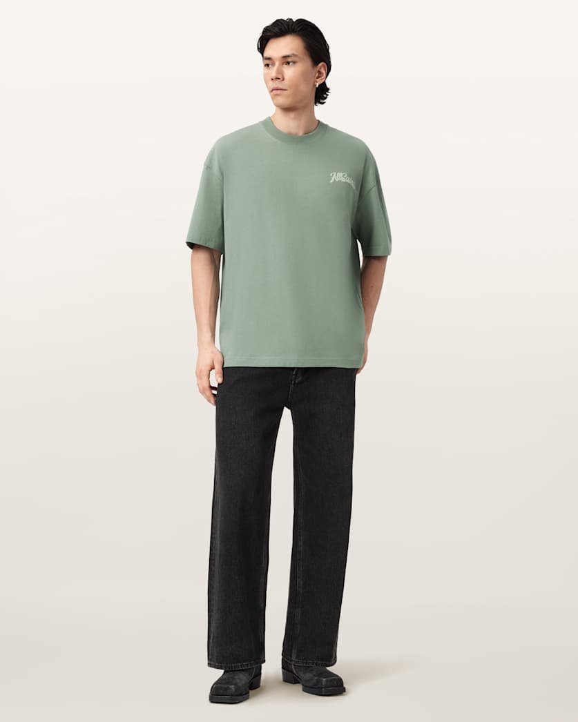 AllSaints Odyssey Oversized Short Sleeve Crew T-Shirt – Spring Green