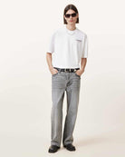 All Saints Amore Underground Oversized T-Shirt 'Aschweiß'