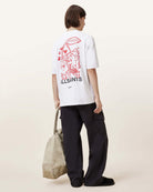 All Saints Break Up Oversized Crew Neck T-Shirt 'optic-white'