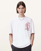 All Saints Break Up Oversized Crew Neck T-Shirt 'optic-white'