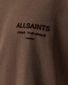 AllSaints Xander Flocked Logo Oversized T-Shirt – Bitter Brown