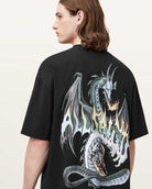 AllSaints Dragon Wave Oversized Short Sleeve T-Shirt - Black