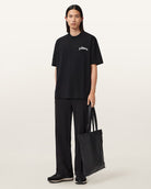 AllSaints Descent Oversized Graphic T-Shirt – Washed Black