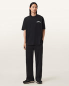 AllSaints Descent Oversized Graphic T-Shirt – Washed Black