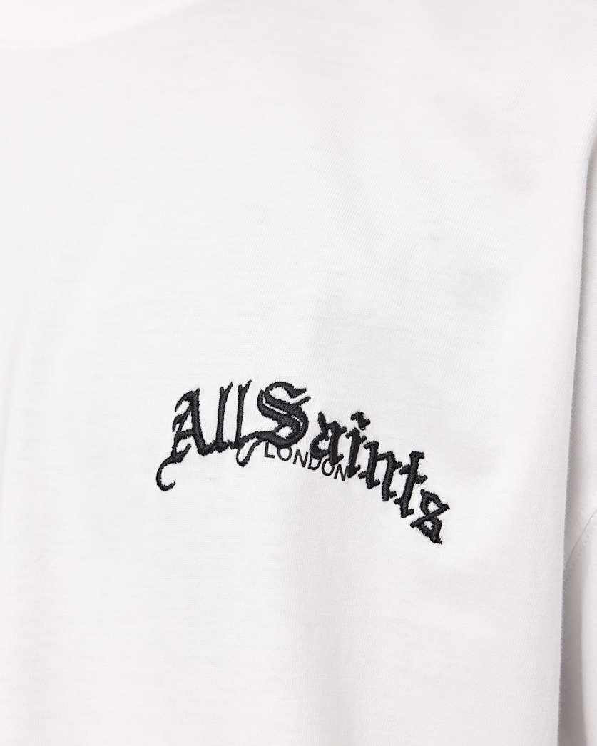 AllSaints Descent Oversized Graphic T-Shirt – Ashen White