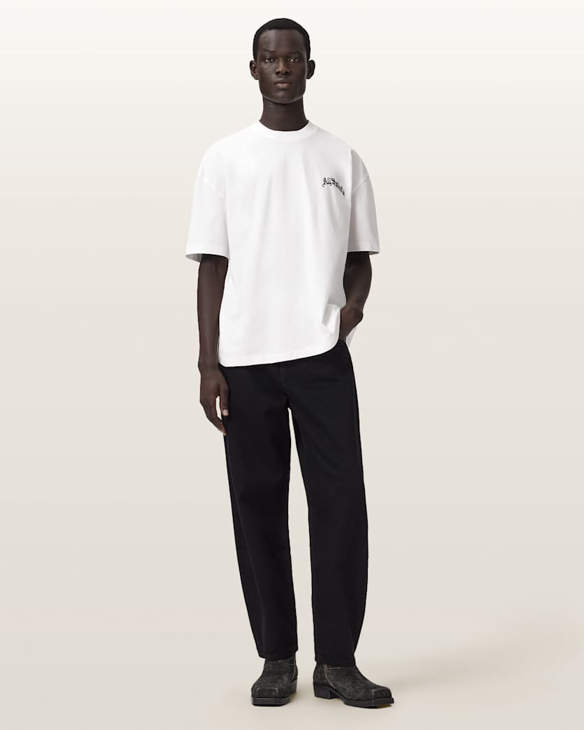AllSaints Descent Oversized Graphic T-Shirt – Ashen White